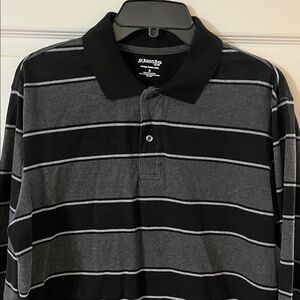 St. John's Bay Men's Polo in Black and Gray Stripes